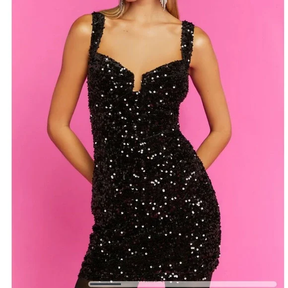 forever 21 glitter dress Sequin Sweetheart Mini Dress SILVER / XL main image 0